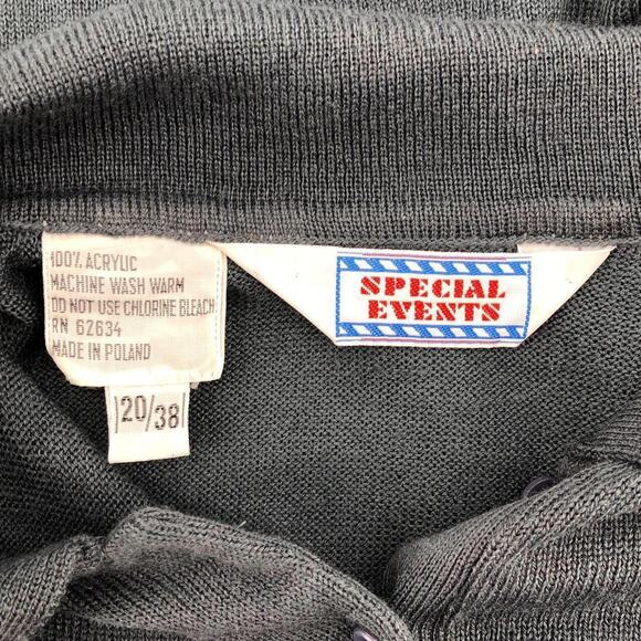 80s gray banded waist sweater 1980s vintage - Picture 4 of 4